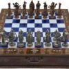 15’’ Handmade Chess Set with British Army Metal Chess Pieces, Luxury Storage Chess Board, for All Ages, Ideal for Father, (Blue) - Image 2