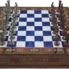 15’’ Handmade Chess Set with British Army Metal Chess Pieces, Luxury Storage Chess Board, for All Ages, Ideal for Father, (Blue) - Image 4