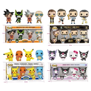 4Pieces POP Toys Pokemon, Hello Kitty, Messi, DBZ